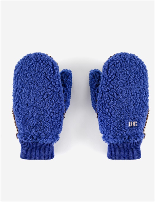 Sheepskin Colorblock Blue Gloves