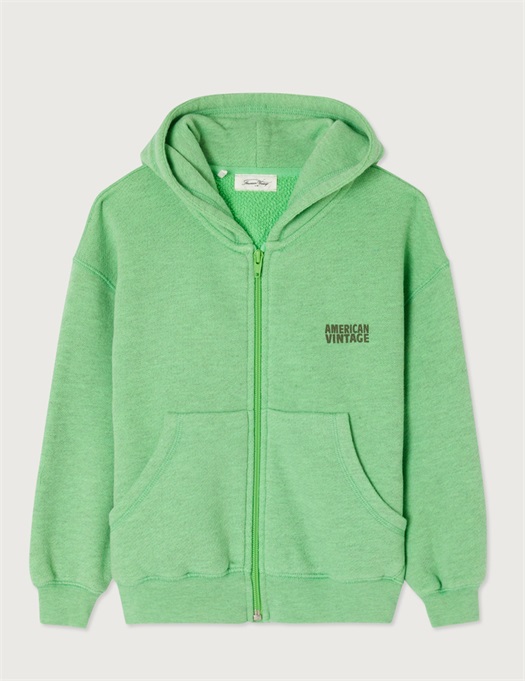Doven Zipped Hoodie Overdyed Green