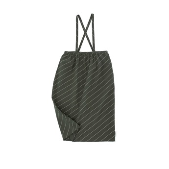 Diagonal Stripes Braces long skirt  dark green/pistacho