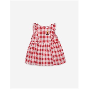Baby Vichy All Over Jersey Ruffle Dress