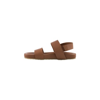 Elastic Leather Sandals Nut Brown