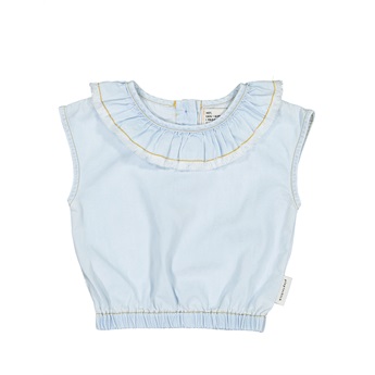 Baby Sleevelss Blouse Light Chambray
