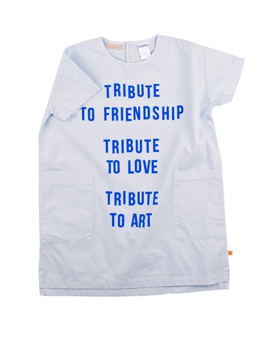 Tribute To…. Graphic SS Dress Light Blue