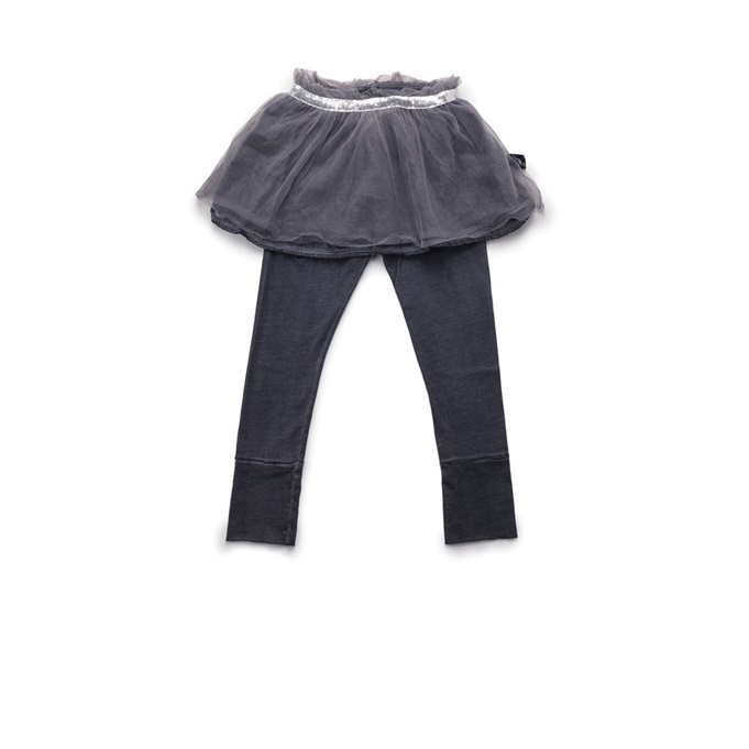 Baby Tulle Legging Skirt Dyed Grey