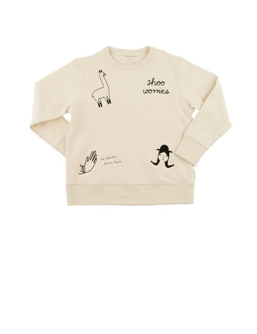 Baby No-Worries Embroidery Sweatshirt Beige / Black