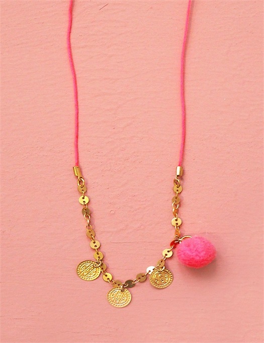 Necklace Lajja Pink Fluo