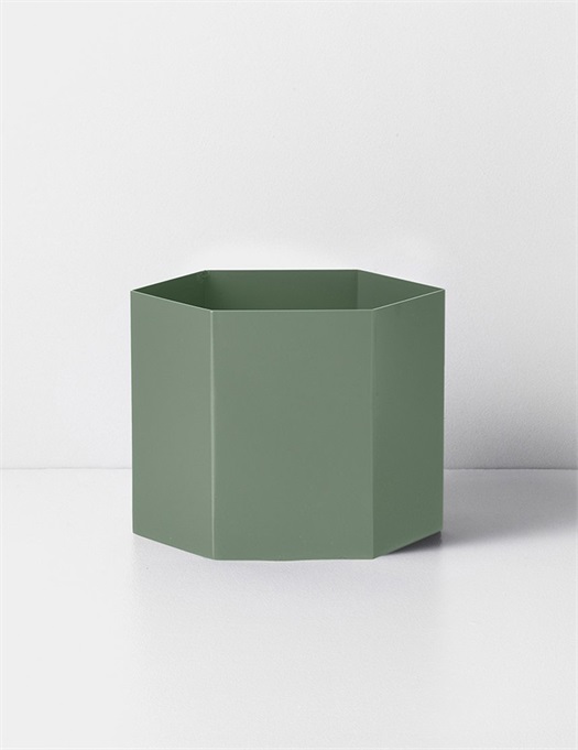 Hexagon Pot Dusty Green Extra Large