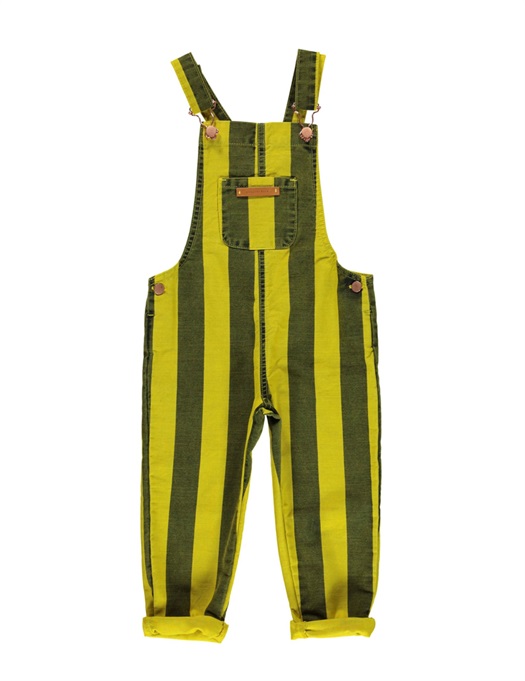 Dungarees Mustard Grey Stripes