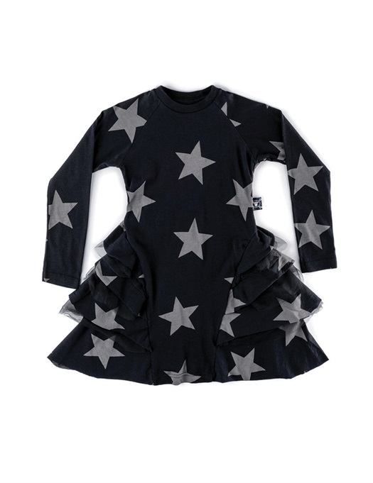 Baby Star Layered Dress Black