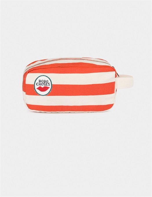 Red Striped Pouch