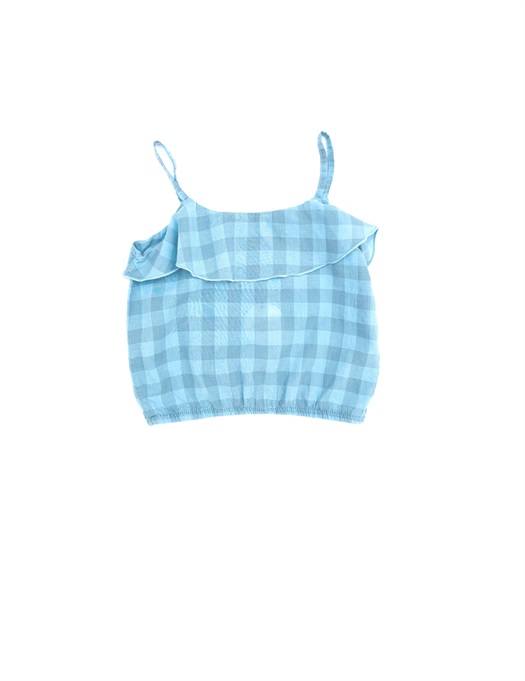 Ruffle Top Check Blue