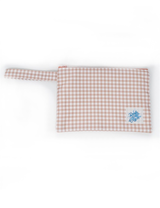 Pouch Small Nude Gingham