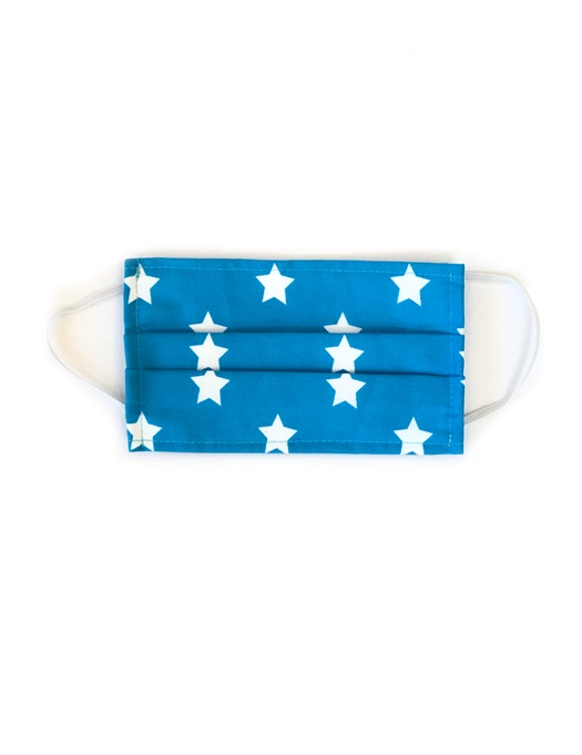 Face Mask Turqoise White Stars