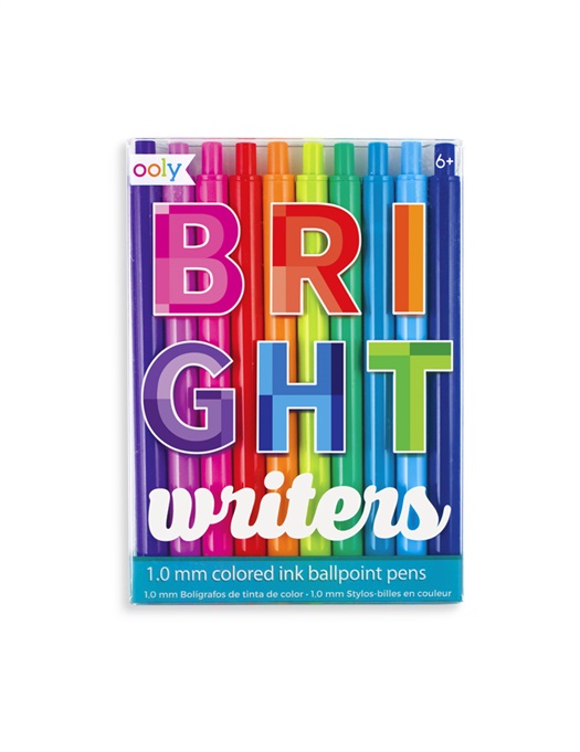Bright Writers Coloured Ballpoint Pens - Set of 10