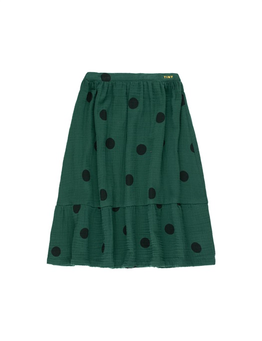 Big Dots Long Skirt Dark Green / Black