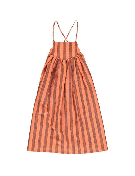 Long Ballon Dress Orangeade Stripes