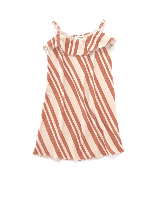 Velvet Dress Orange Stripe