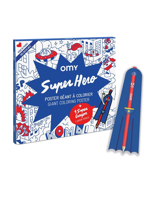 Giant Colouring Poster & Magic Pencil - SUPERHERO