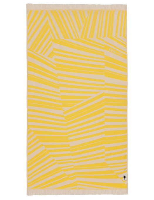 Feather Beach Towel - Cycladic Tiles Yellow