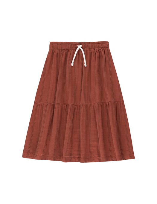 Stripes Long Skirt Maroon