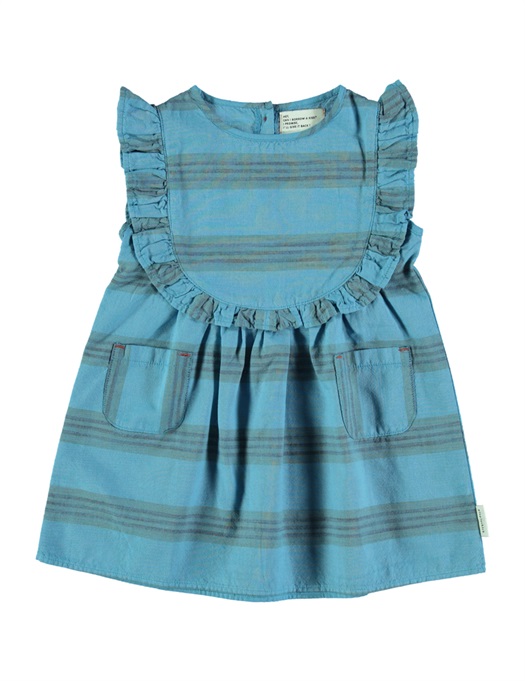 Short Dress With Frill Deep Blue