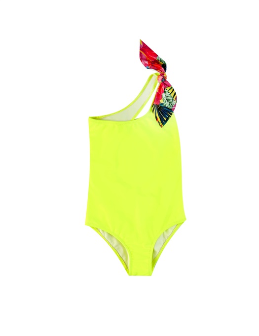 One Shoulder Swimsuit Neon Yellow