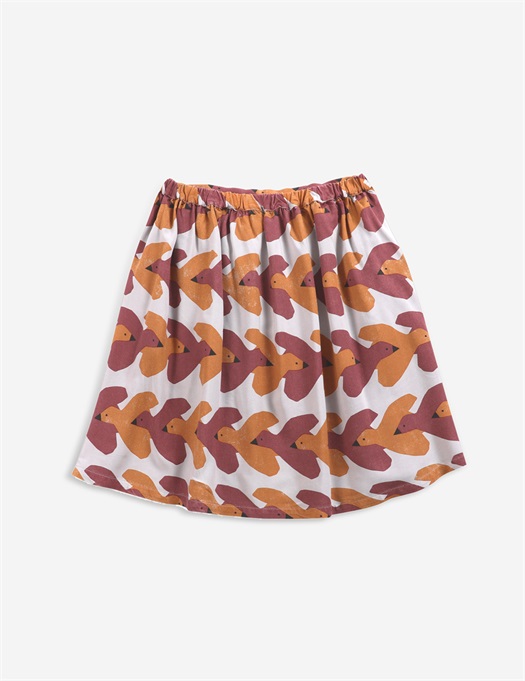 Birds All Over Woven Mini Skirt