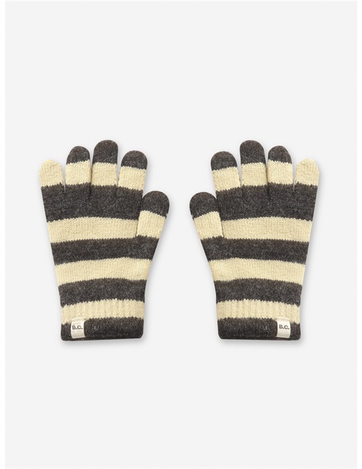 Stripped Knitted Gloves