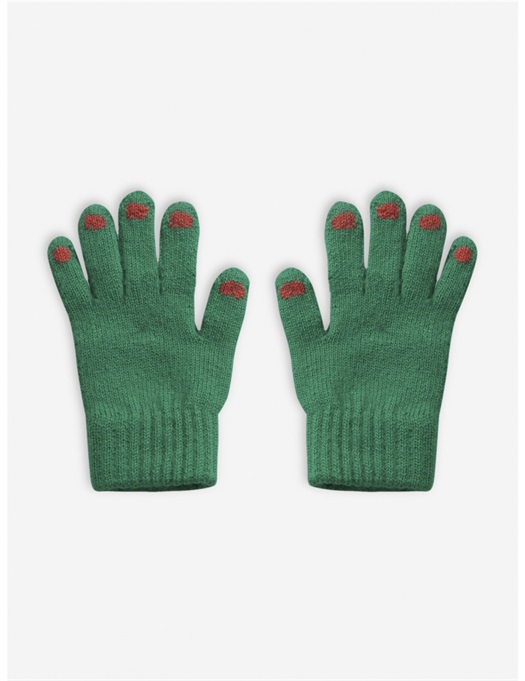 Hands Green Knitted Gloves