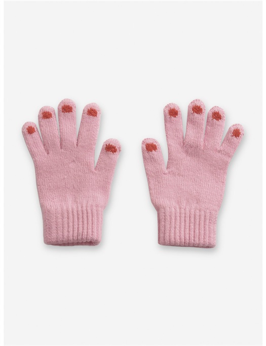Hands Pink Knitted Gloves