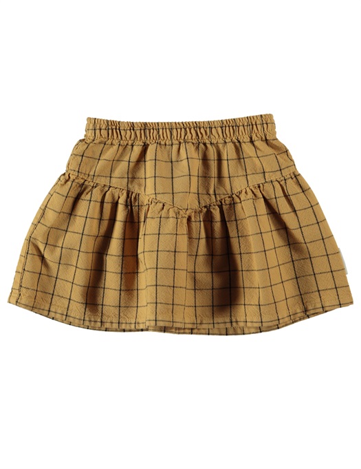 Short Skirt V Shape Camel Checkered