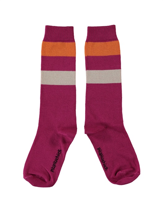 High Socks Fuschia Stripes