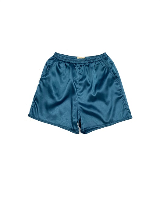 Satin Shorts Blue Satin