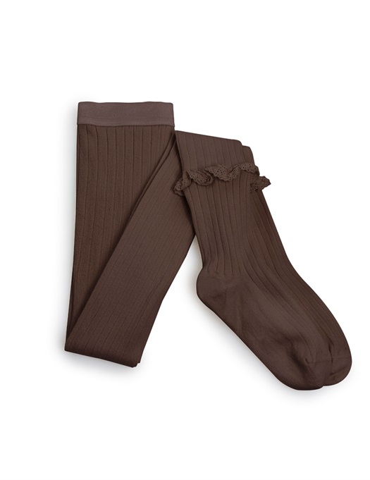 Chloe Tights Dentelle - Chocolat Au Lait