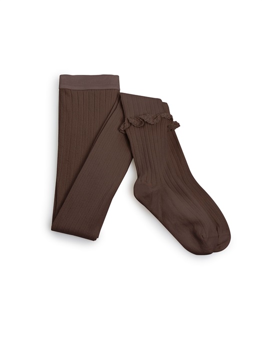 Baby Chloe Tights Dentelle - Chocolat Au Lait