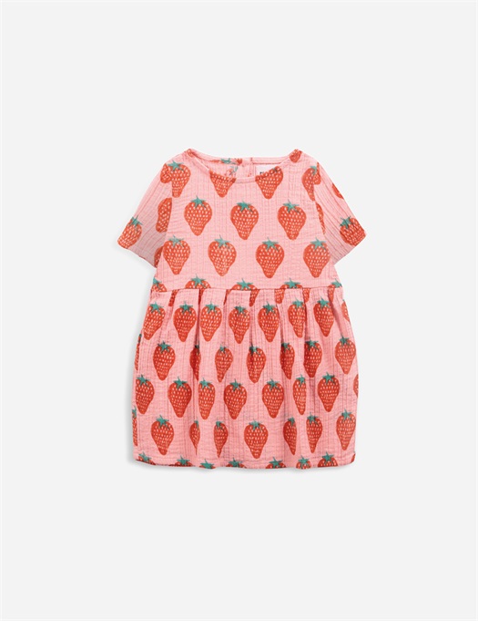 Baby Strawberry All Over Woven Dress