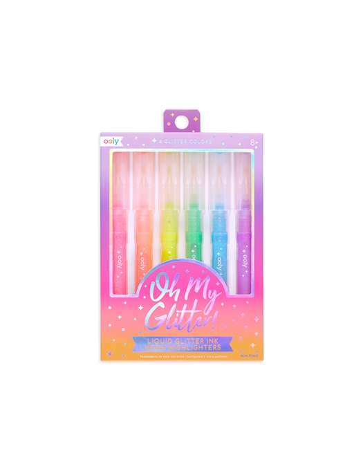 Oh My Glitter! Neon Highlighters - Set Of 6