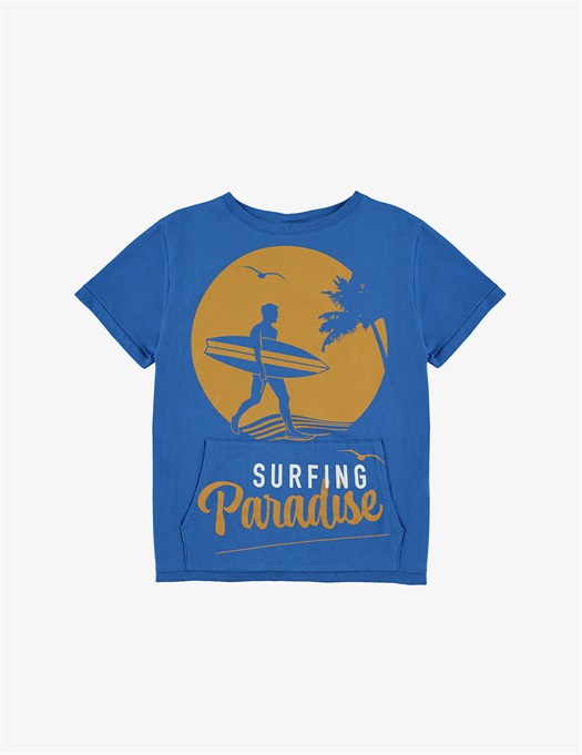 Surfing Big Tee Electric Blue
