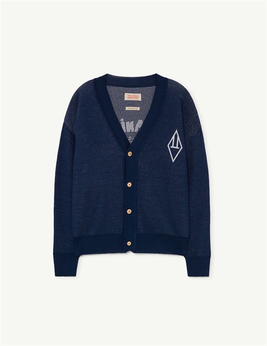 Plain Racoon Kids Cardigan Navy