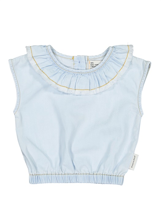 Baby Sleevelss Blouse Light Chambray