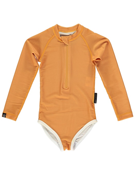 Golden Orange Ribbed Swimsuit UPF50+