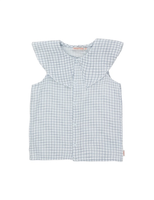 Grid Blouse Pale Blue