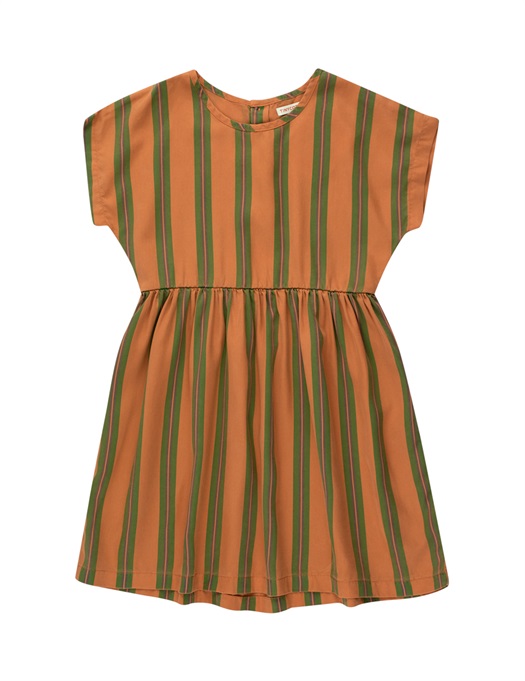 Retro Stripes Dress Light Brown