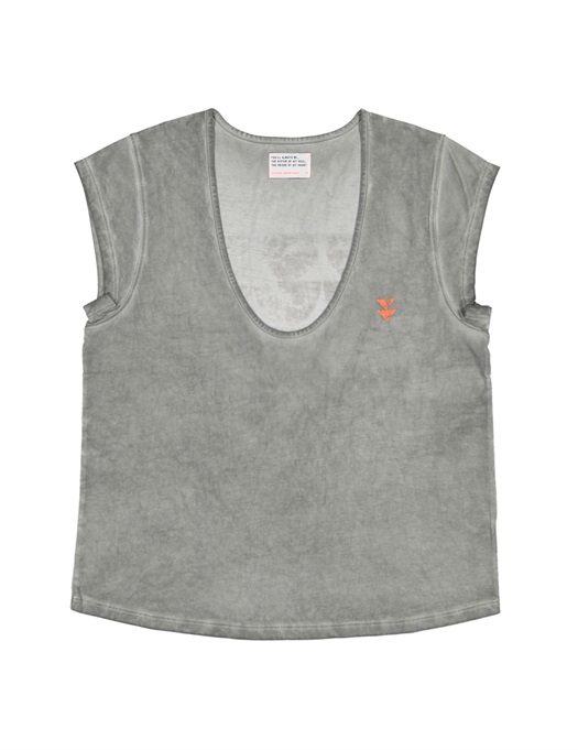 Sleeveless T-Shirt Graphite - Geometric