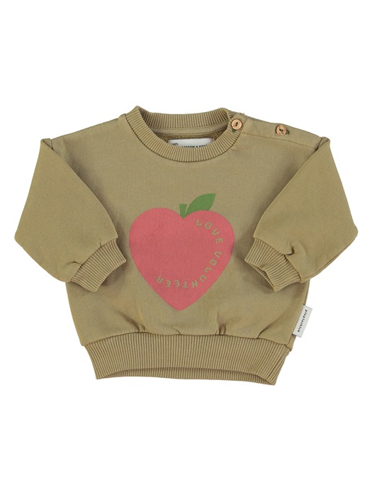 Baby Unisex Sweatshirt Olive ''Heart'' print