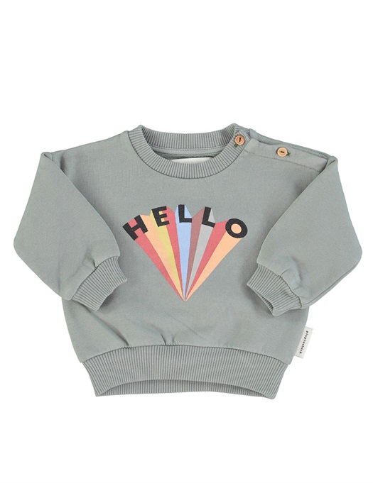 Baby Unisex Sweatshirt Grey ''Hello'' print