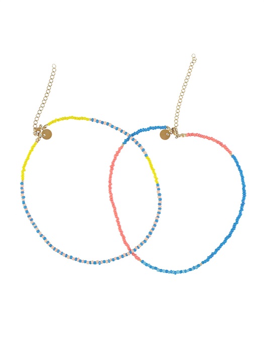 Pack of 2 Necklaces - Blue & Pink