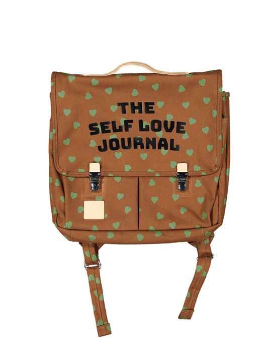 SchoolBag Camel Green Hearts