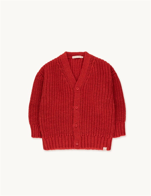 Solid Cardigan Deep Red