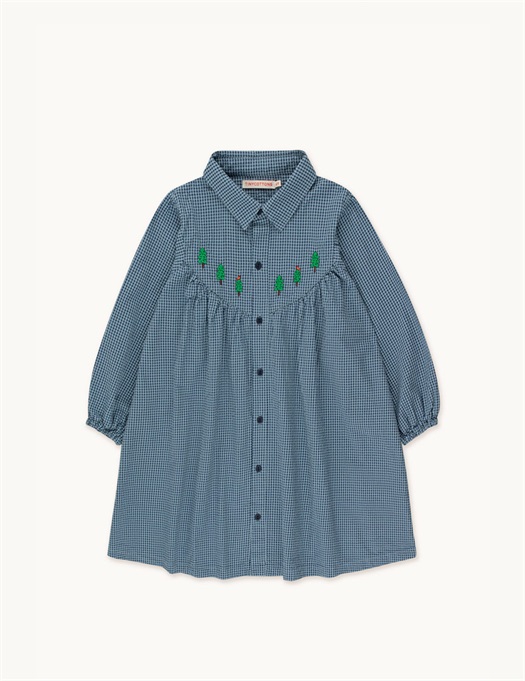 Trees Check Dress Grey/Light Navy